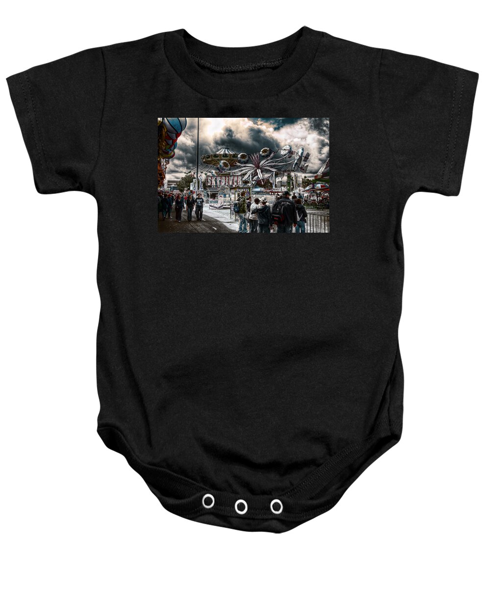 Adelaide Baby Onesie featuring the photograph Sideshow Alley #1 by Wayne Sherriff