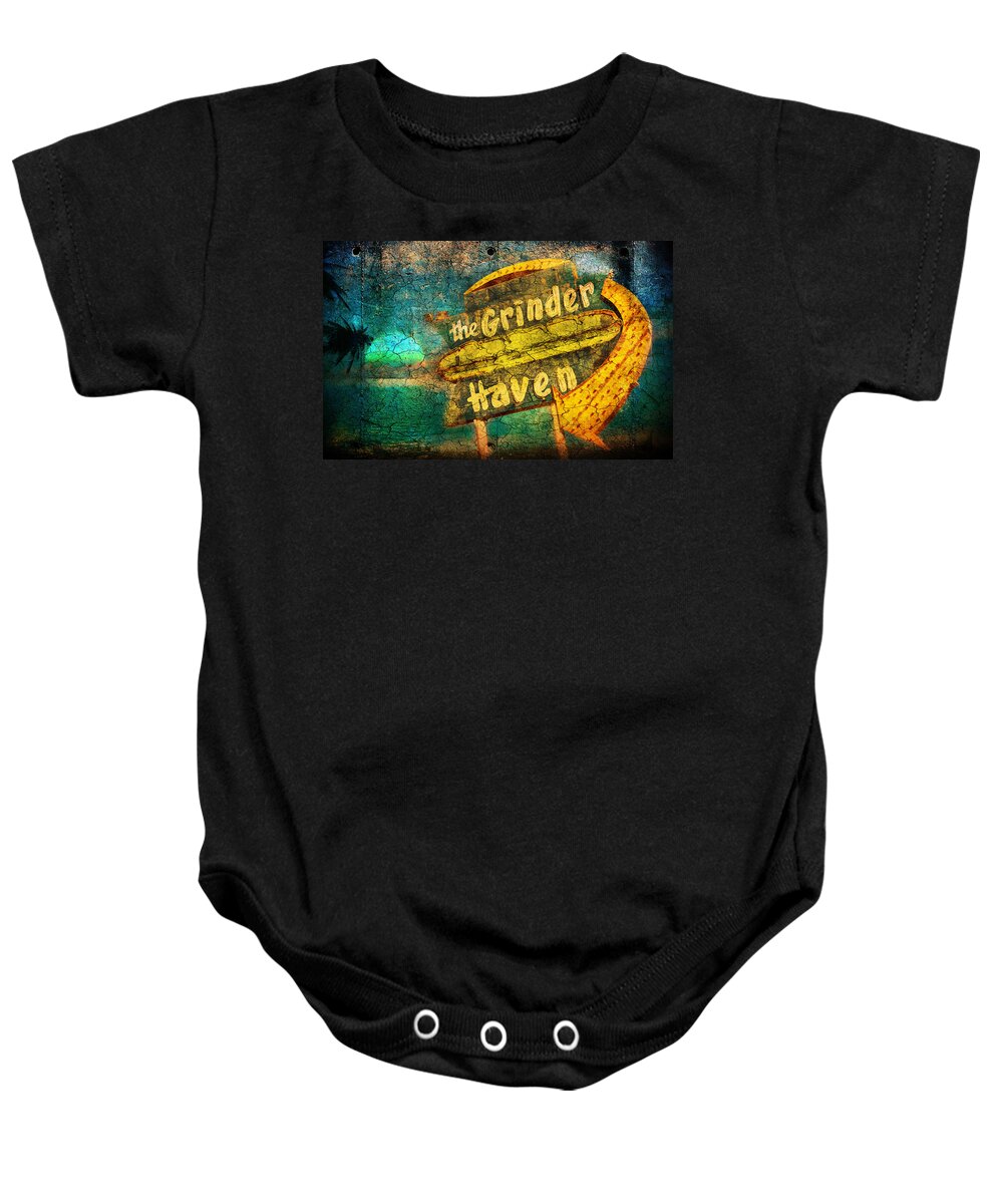 Sign Baby Onesie featuring the digital art Sign Of The Times by Greg Sharpe