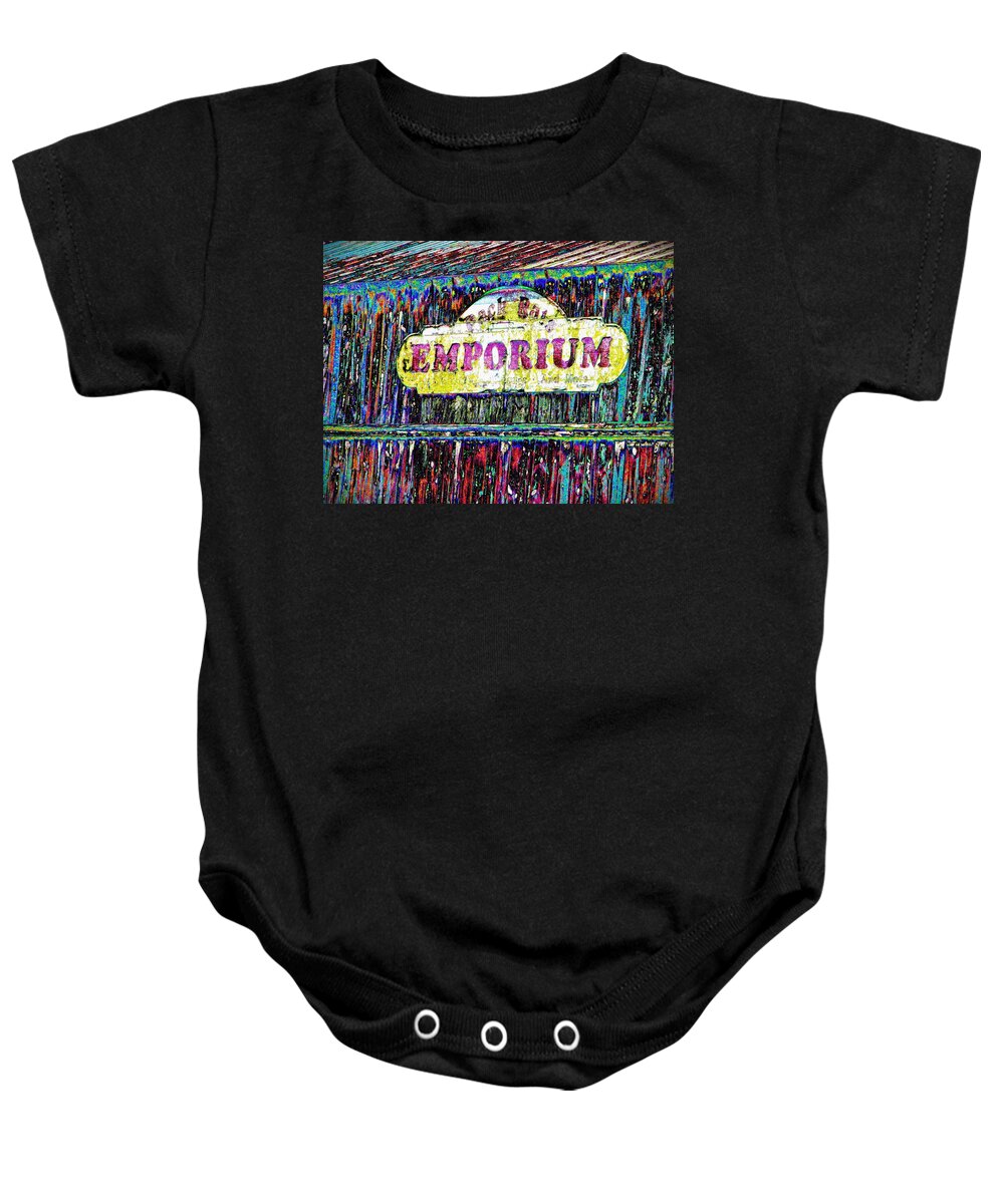 Sign Baby Onesie featuring the photograph Sign of the Times by Leslie Revels