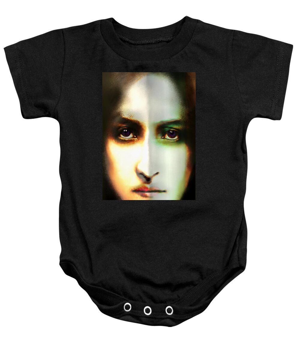 Victor Shelley Baby Onesie featuring the painting Silencio by Victor Shelley
