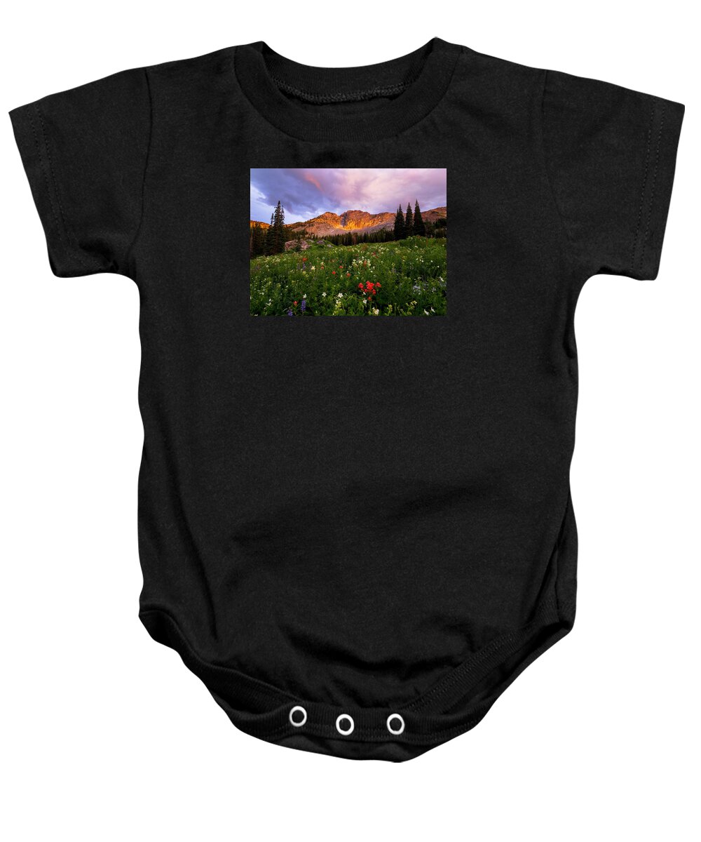 Albion Basin Baby Onesie featuring the photograph Silent Stirrings by Emily Dickey
