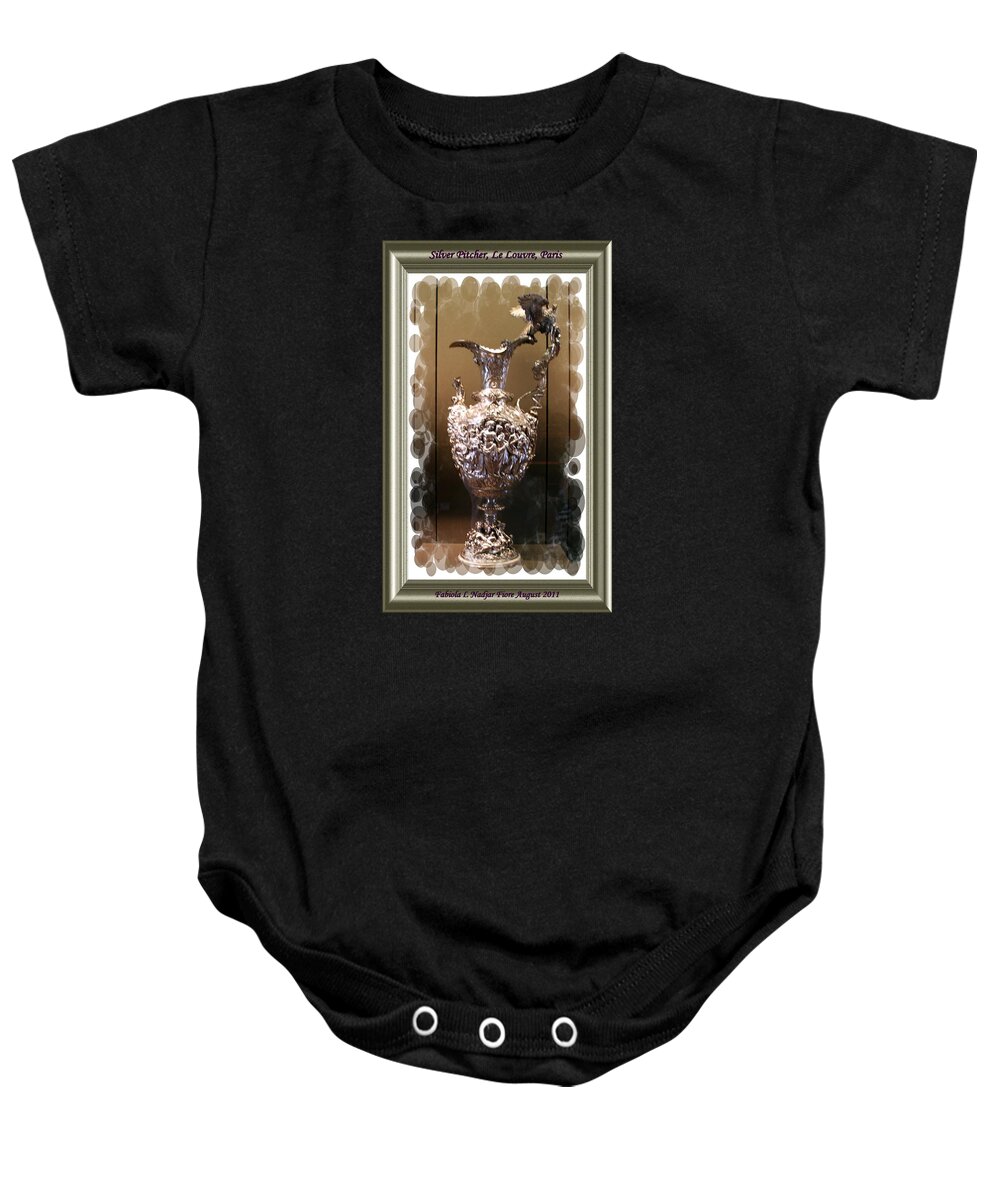 Silver Baby Onesie featuring the photograph Silver Pitcher Le Louvre by Fabiola L Nadjar Fiore