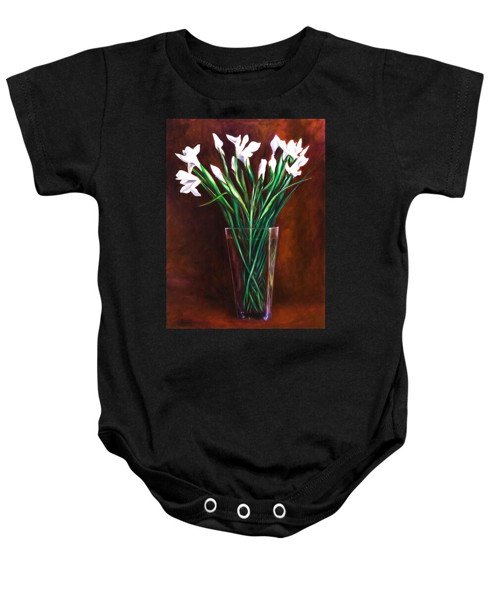 Iris Baby Onesie featuring the painting Simply Iris by Shannon Grissom