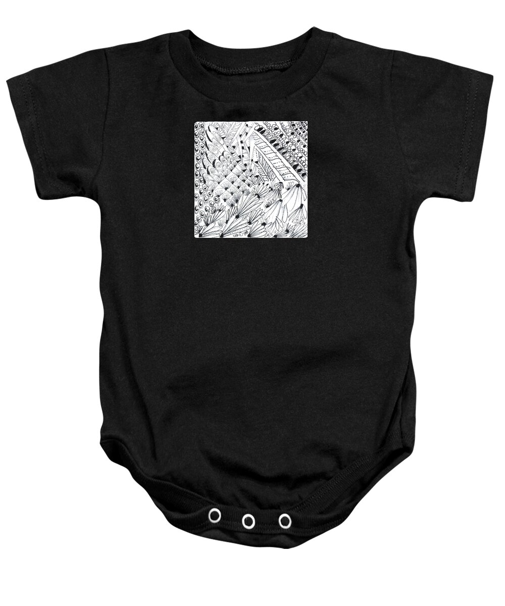 Caregiver Baby Onesie featuring the drawing Sister Tangle by Carole Brecht