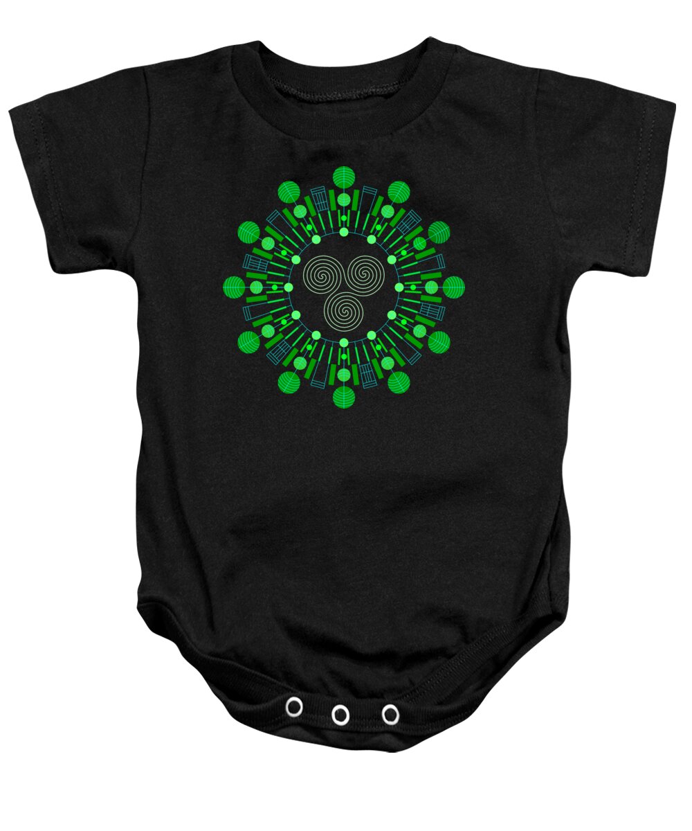 Relief Baby Onesie featuring the digital art Sky Chief Color by DB Artist