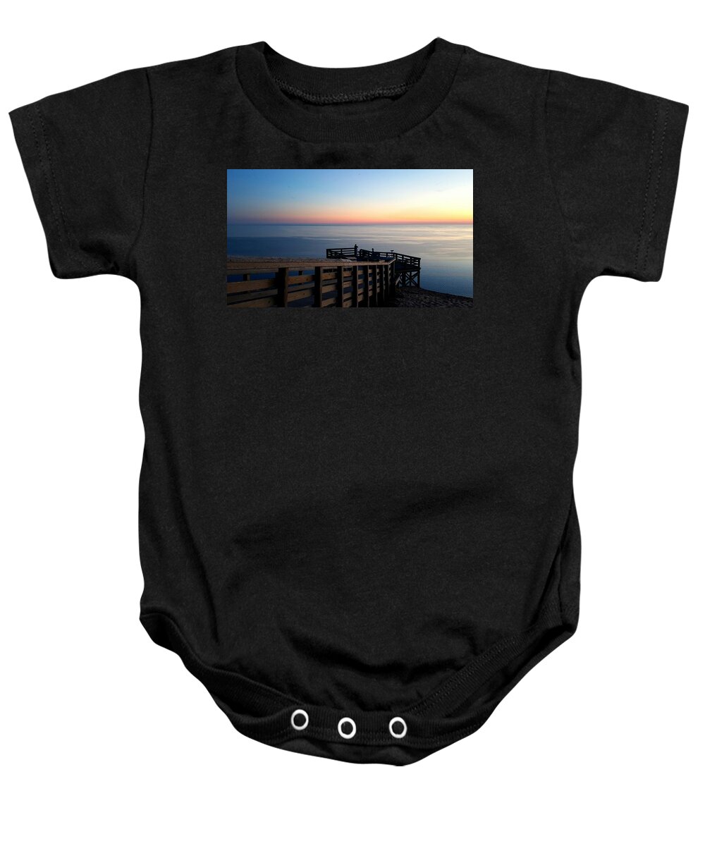 Overlook Baby Onesie featuring the photograph Sleeping Bear Overlook at Dusk by William Slider
