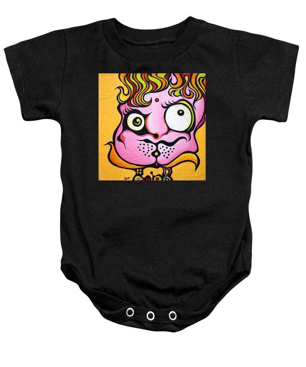 Smelly Baby Onesie featuring the painting Smelly Nellie by Amy Ferrari