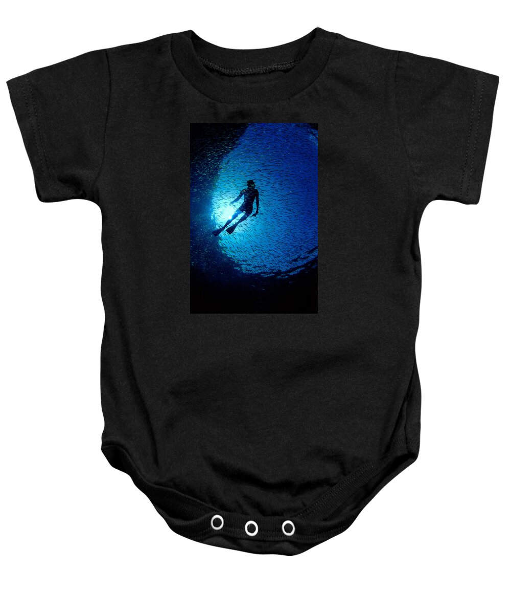 Sail Baby Onesie featuring the photograph Snorkeler by Gary Felton