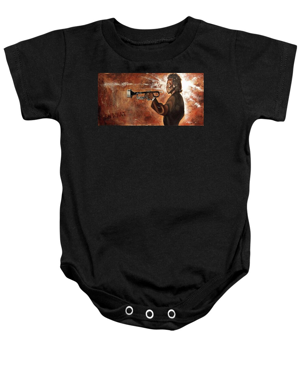 Miles Davis Baby Onesie featuring the painting So What-Miles Davis by Jerome White