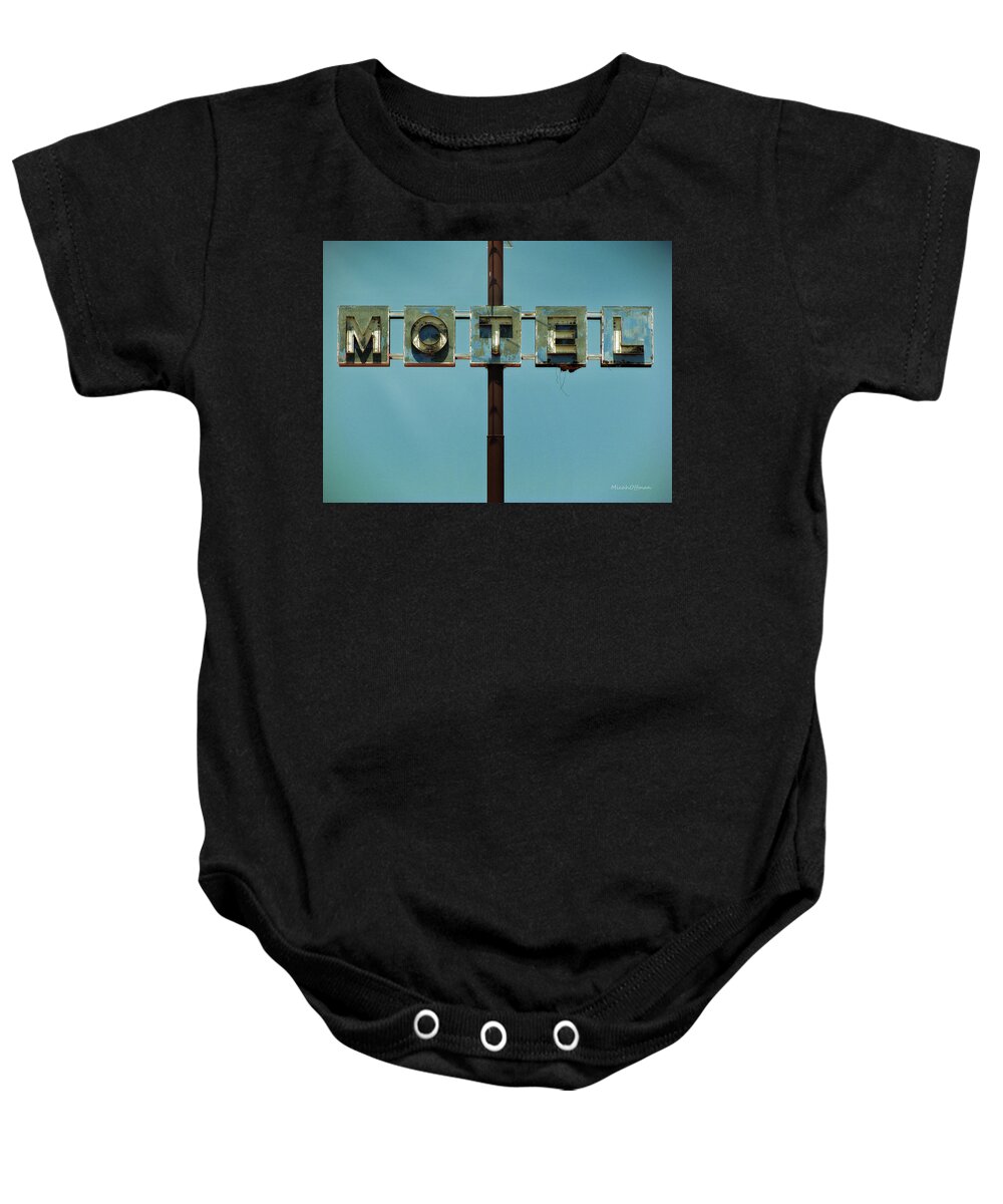 Tucson Baby Onesie featuring the photograph South Tucson Motel by Micah Offman