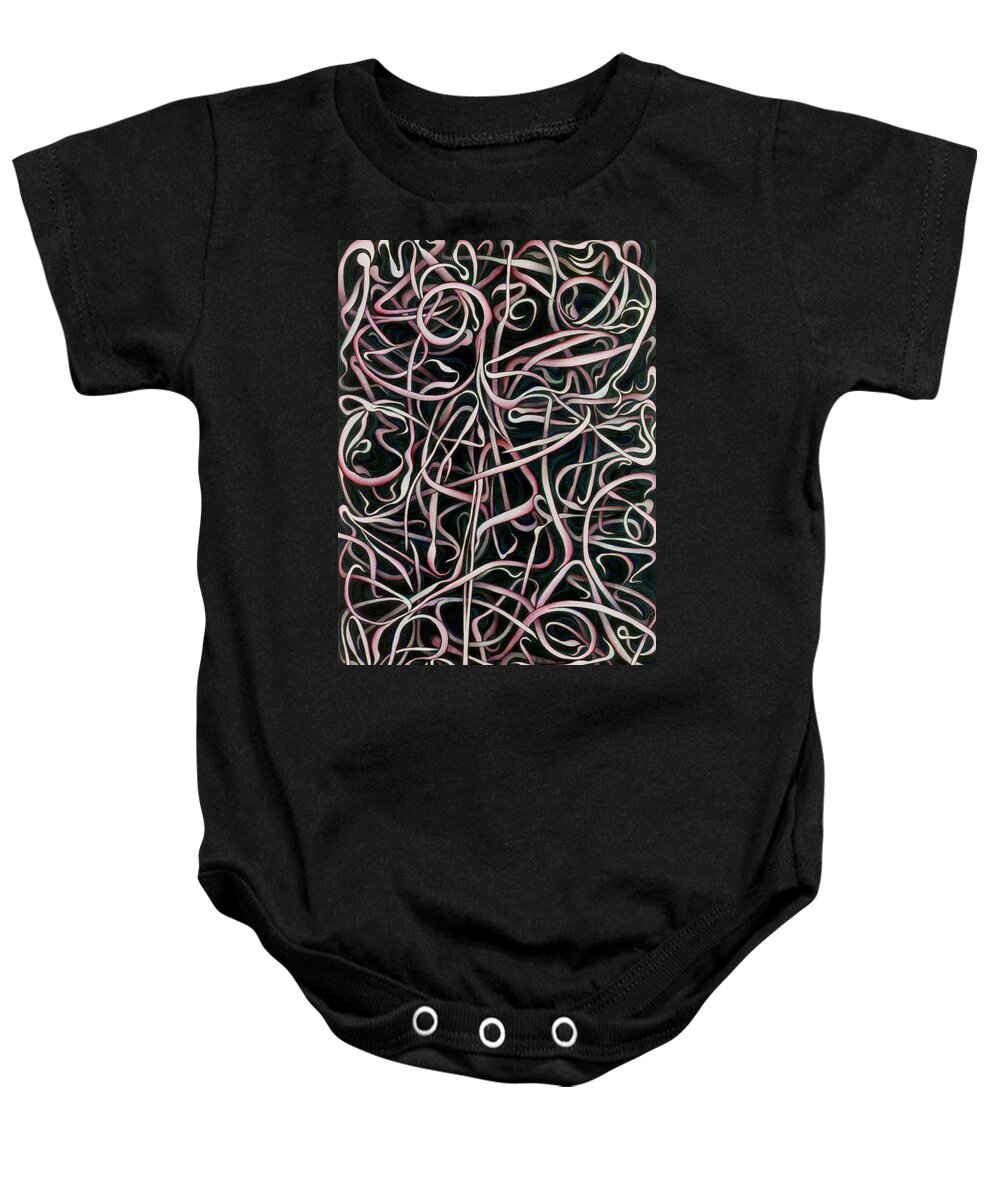 Moss Baby Onesie featuring the painting Spanish Moss Mingle by Amy Ferrari