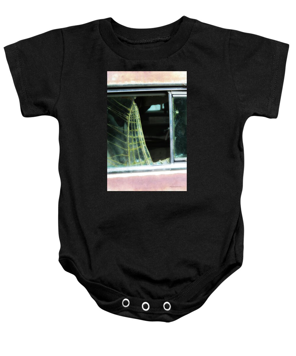 Ford Granada Baby Onesie featuring the photograph Broken glasses by Micah Offman