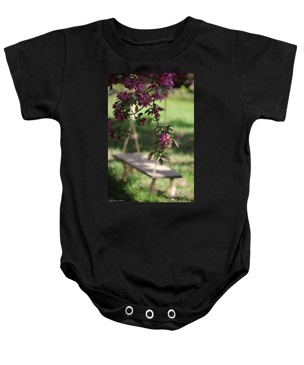 Flower Baby Onesie featuring the photograph Spring Swing by Susan Herber