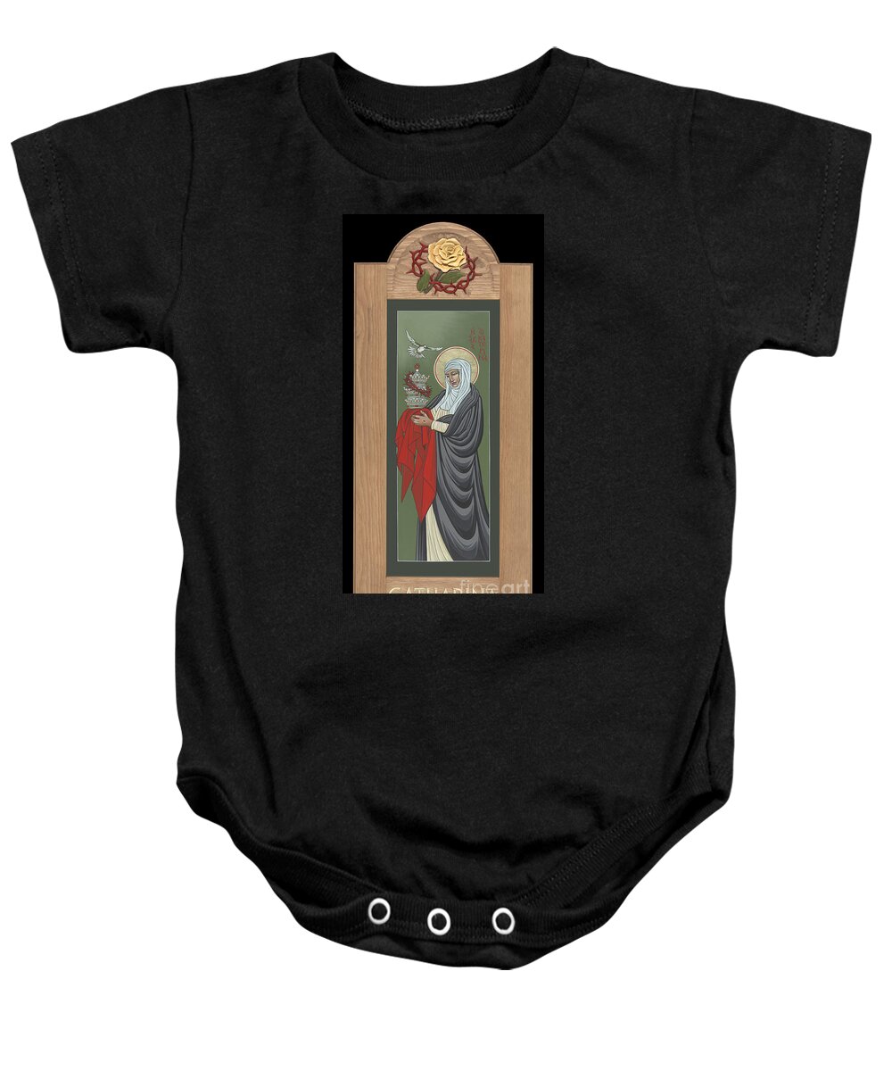 St Catherine Of Siena: Guardian Of The Papacy Baby Onesie featuring the painting St Catherine of Siena with frame by William Hart McNichols
