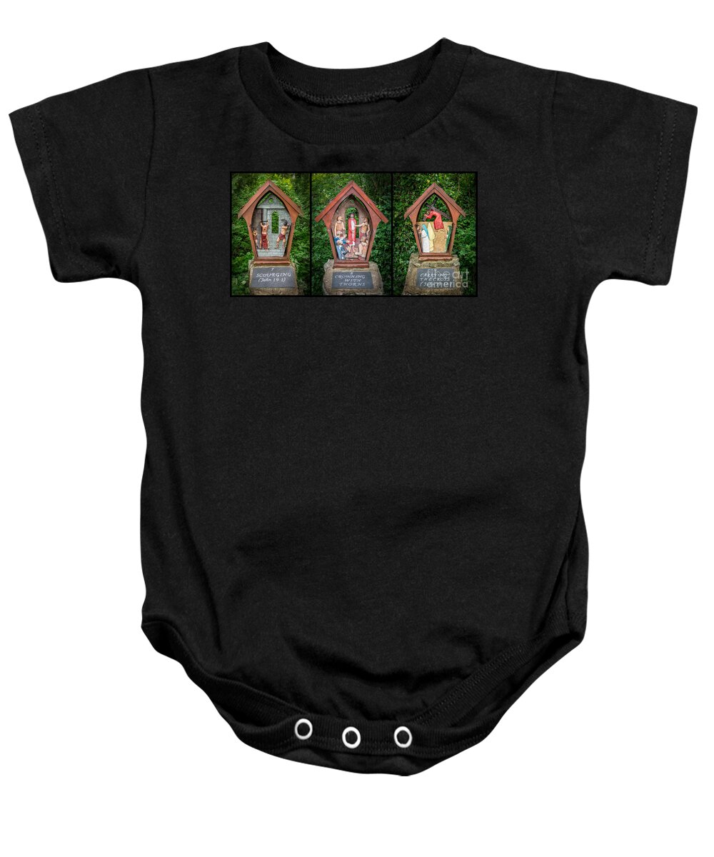 Catholic Baby Onesie featuring the photograph Stations of the Cross 3 by Adrian Evans
