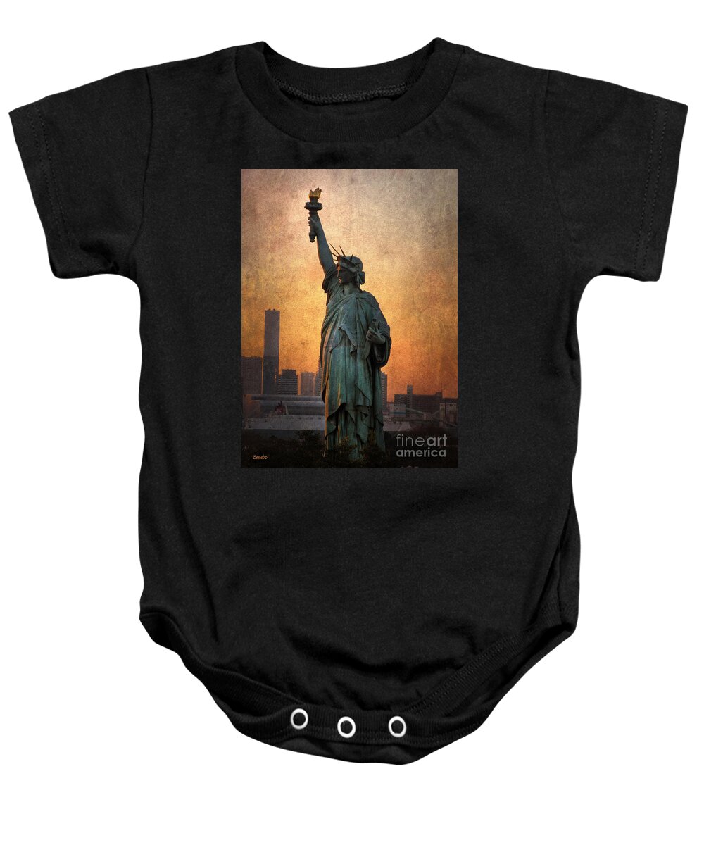 Statue Of Liberty Baby Onesie featuring the photograph Statue of Liberty by Eena Bo