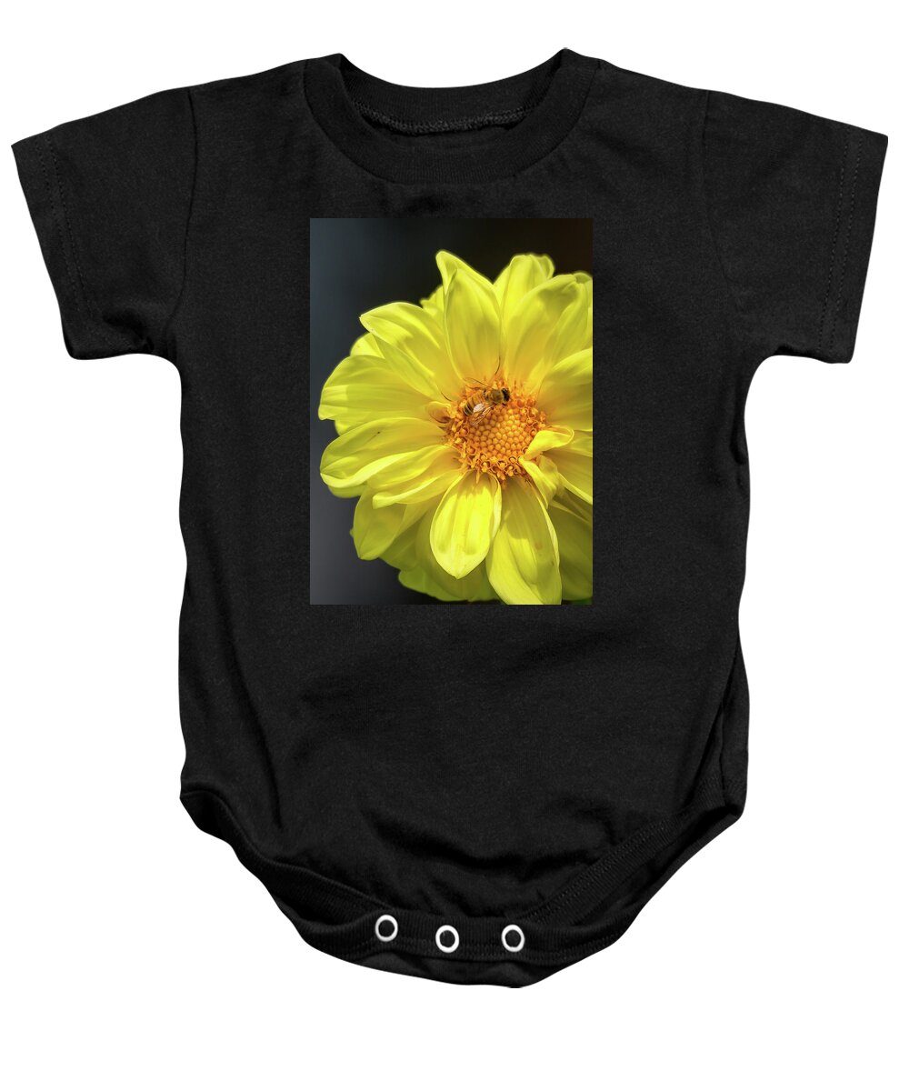 Yellow Baby Onesie featuring the photograph Still Pollinating by The Flying Photographer