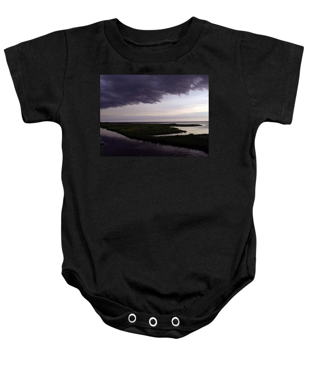 Storm Baby Onesie featuring the photograph Stormy Day by Bob Johnson