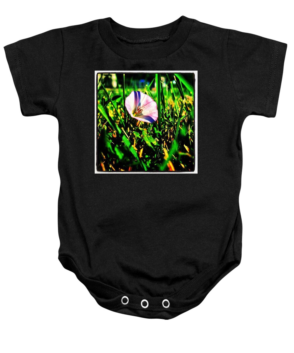 Flower Baby Onesie featuring the photograph Strange Is Our Situation Here Upon Earth by Nick Heap
