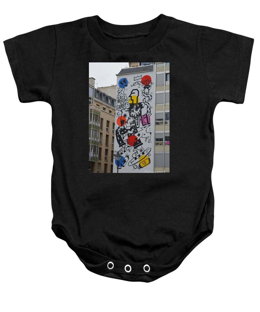 Paris Baby Onesie featuring the photograph Street Art Paris by Andy Thompson