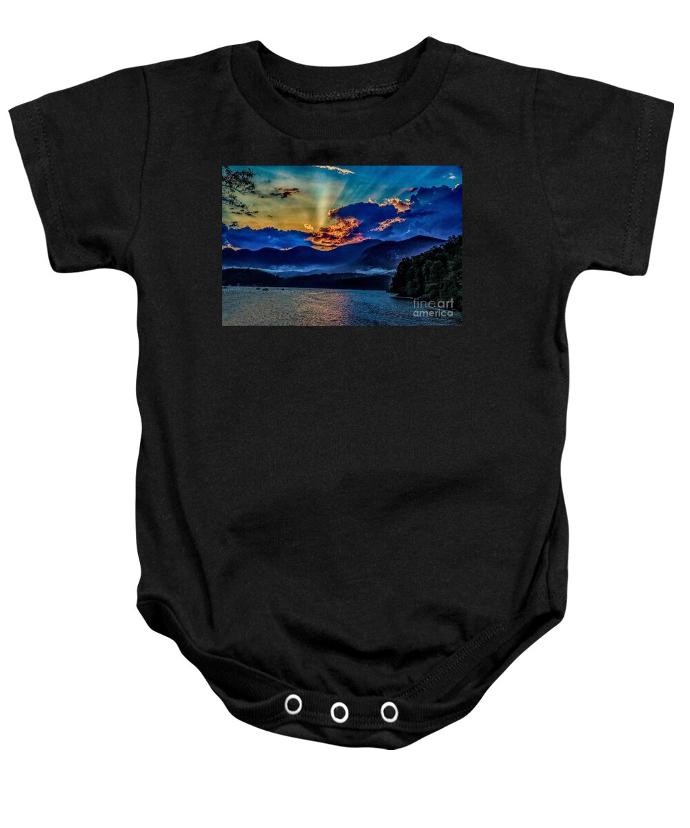 Lake Lure Baby Onesie featuring the photograph Summer Sundown by Buddy Morrison