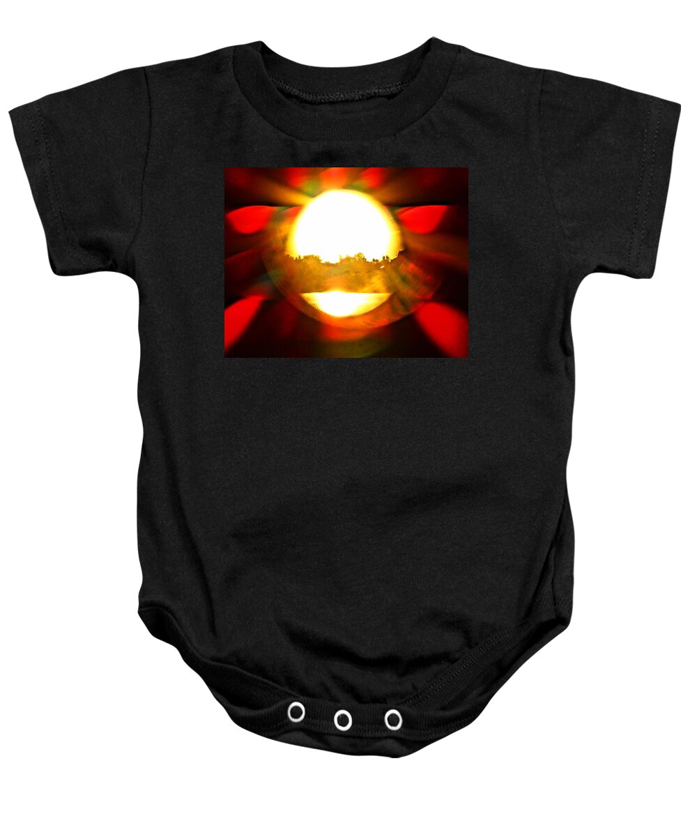 Sunset Baby Onesie featuring the photograph Sun Burst by Eric Dee