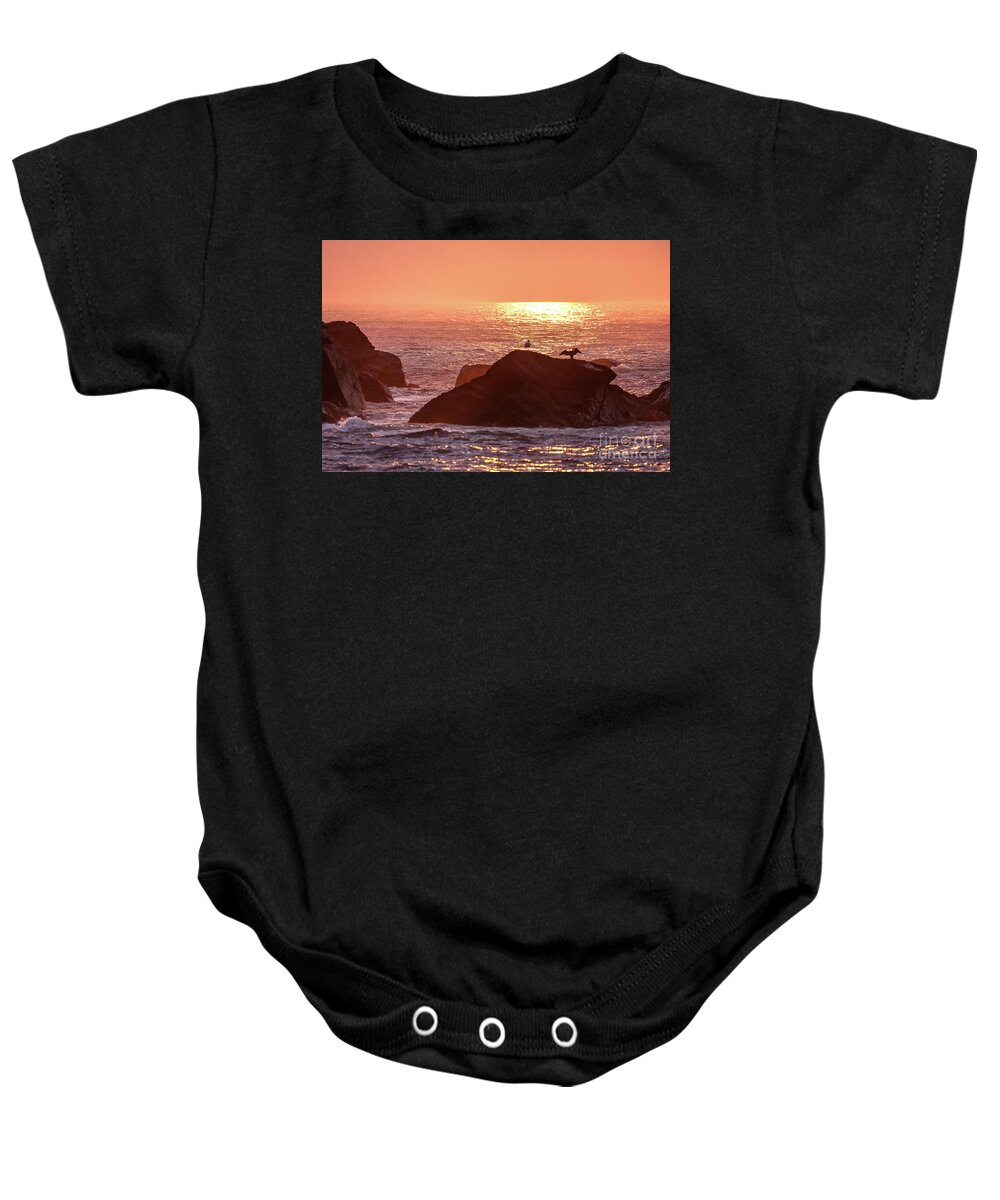 Monhegan Island Baby Onesie featuring the photograph Sunrise, South Shore by Tom Cameron