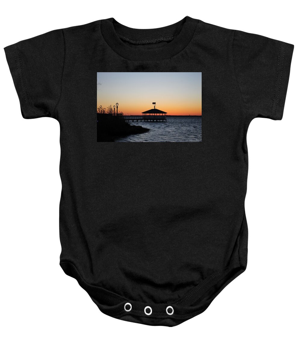 Sunset Baby Onesie featuring the photograph Sunset At Fagers Island Gazebo by Robert Banach
