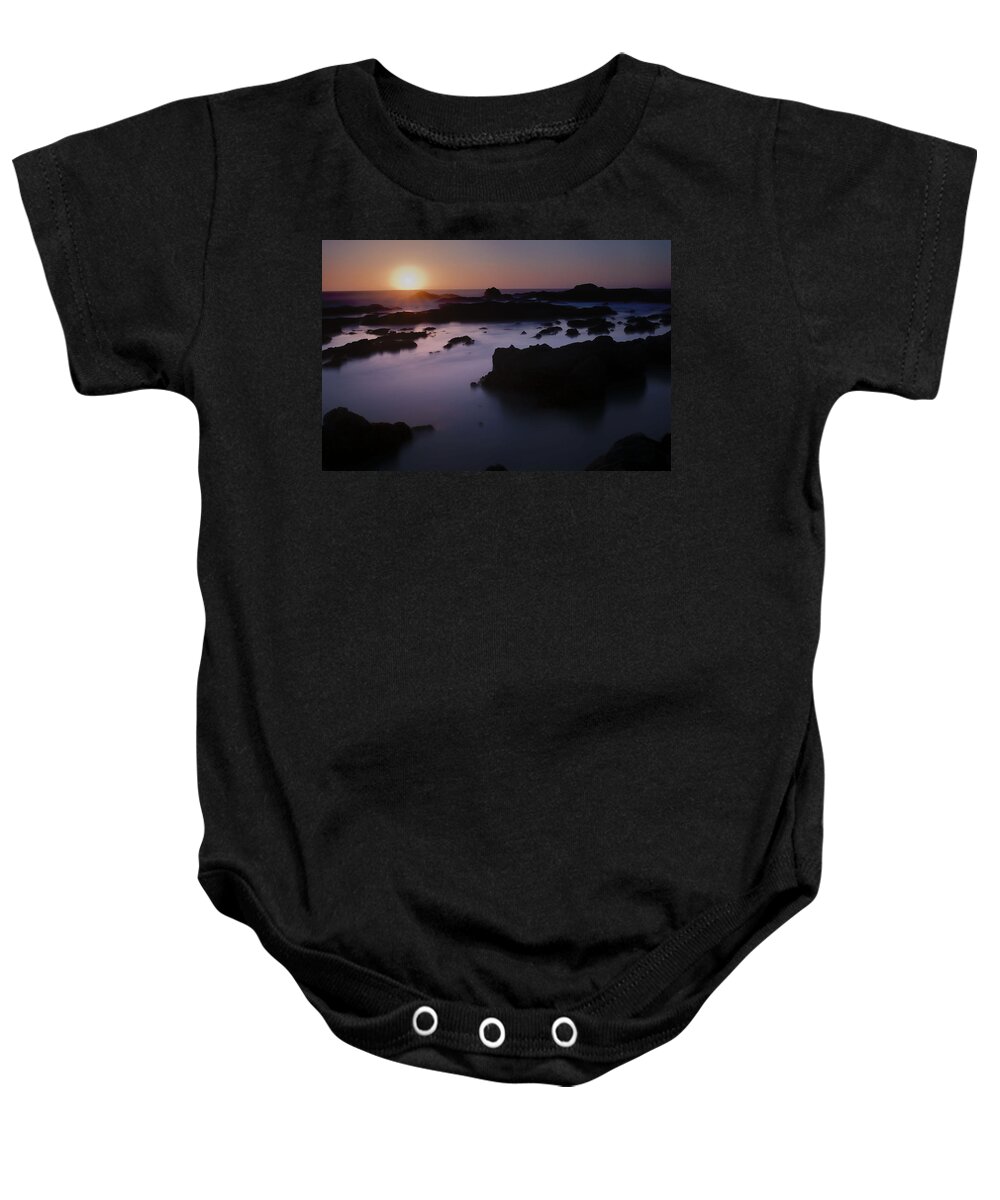 Pacific Baby Onesie featuring the photograph Sunset Bean Hollow State Beach California by Lawrence Knutsson
