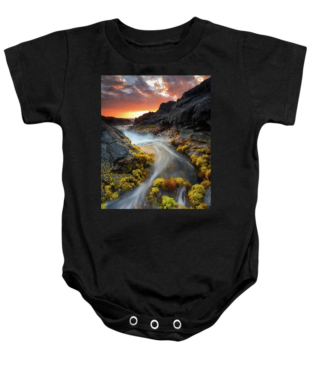 Sunset Baby Onesie featuring the photograph Sunset Flow by Christopher Johnson
