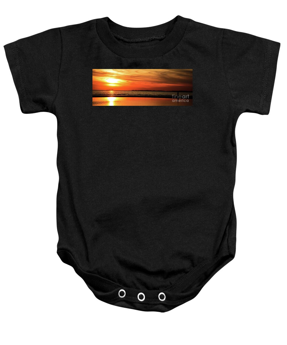 Sunset Baby Onesie featuring the photograph Sunset on the water by JCV Freelance Photography LLC