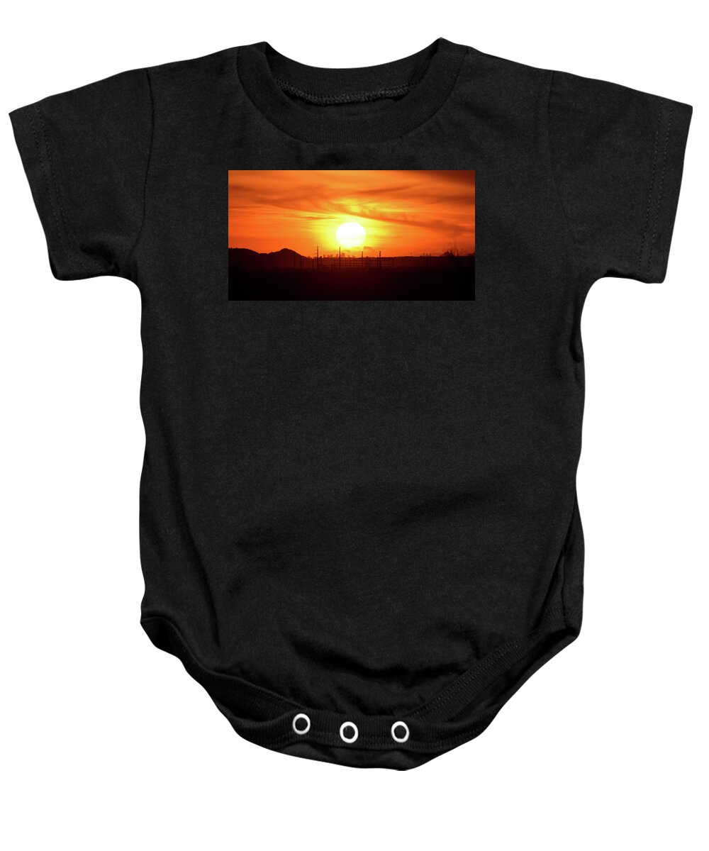 Sunset Baby Onesie featuring the photograph Sunset Over Phoenix by Ben Foster