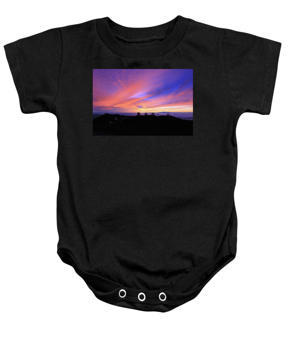  Baby Onesie featuring the photograph Sunset over the Clouds by M C Hood