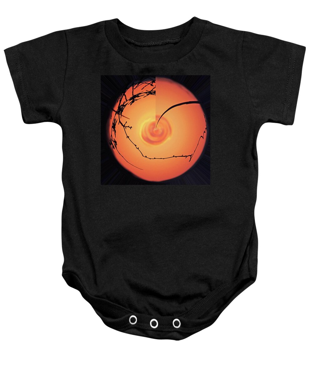 Abstract Baby Onesie featuring the photograph Sunset Saga by Pat Miller