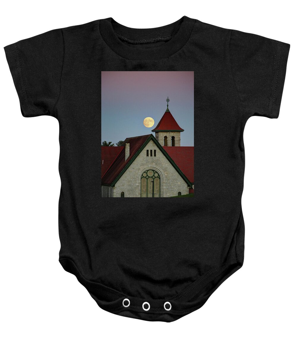 Moon Baby Onesie featuring the photograph Super Moon Rising by John Meader