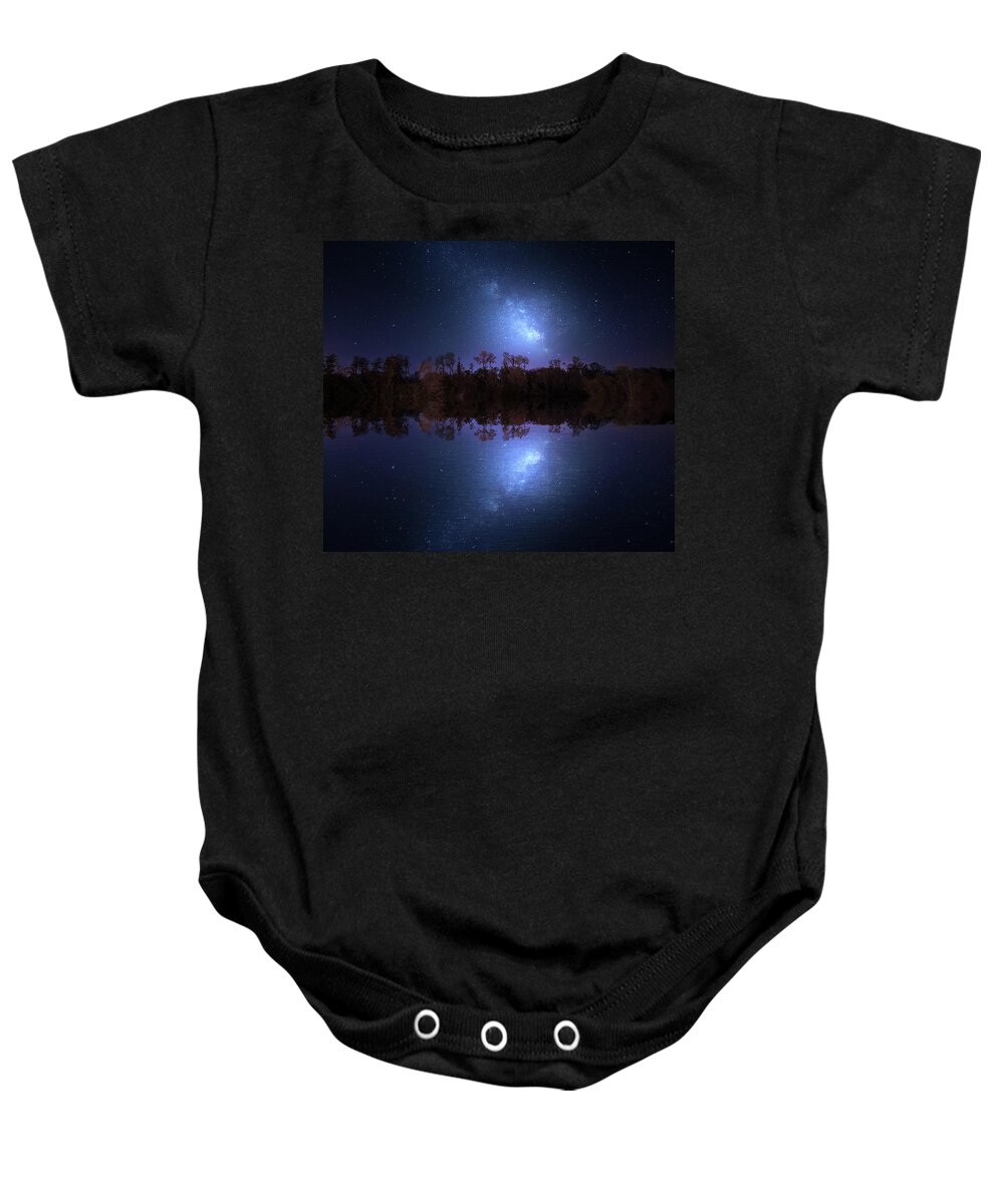Milky Way Baby Onesie featuring the photograph Swamp Sky by Mark Andrew Thomas