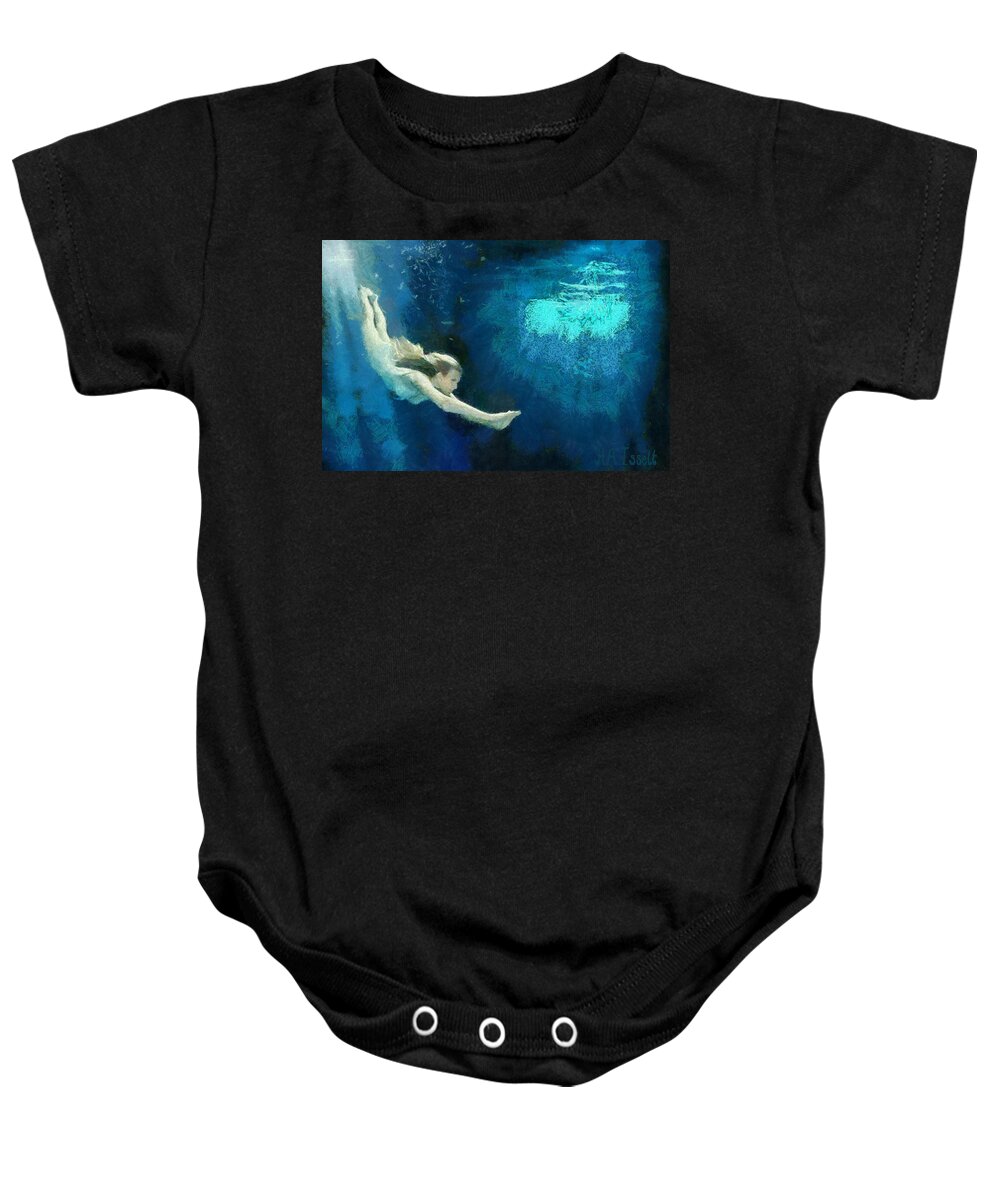 Dive Baby Onesie featuring the digital art Swim and Dive X by Humphrey Isselt