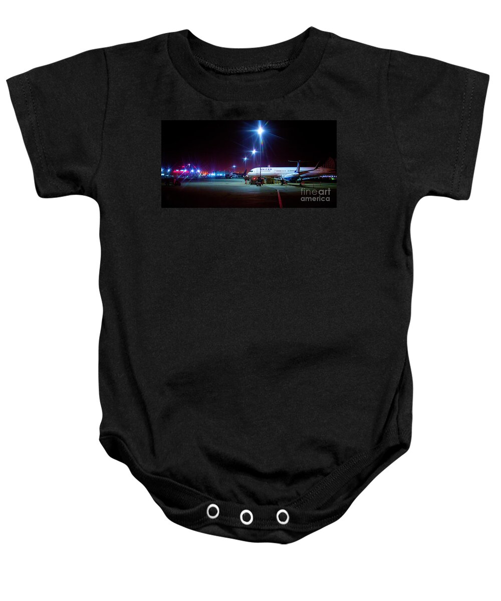 Jet Plane Photography Baby Onesie featuring the photograph Taking Off On A Jet Plane Looking Out The Window by Jerry Cowart