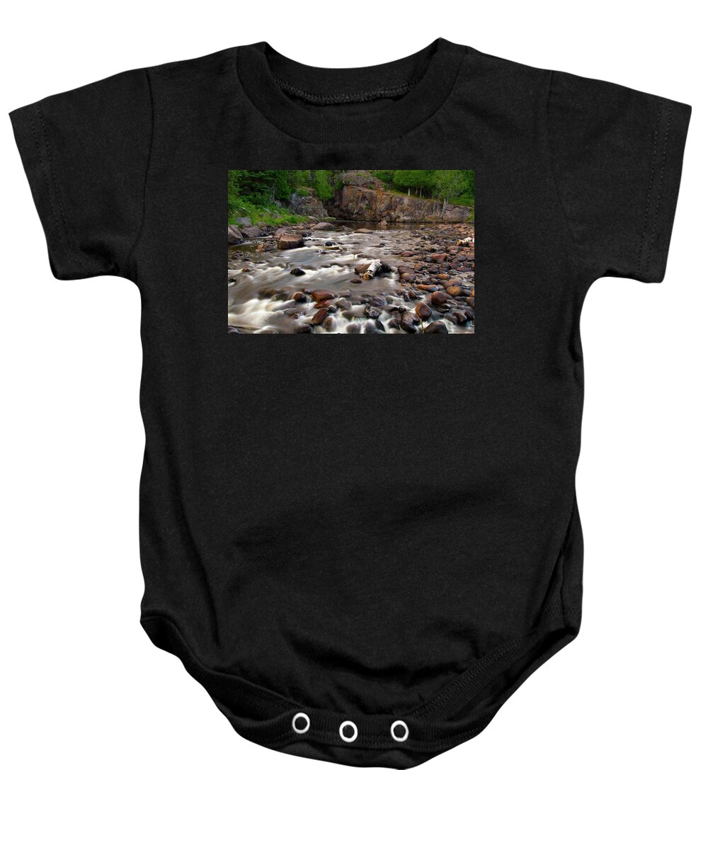 Minnesota Baby Onesie featuring the photograph Temperance River by Steve Stuller