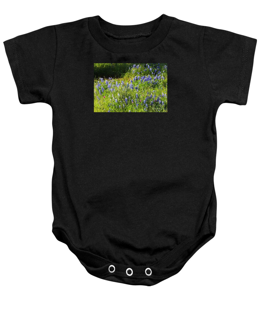 Nature Baby Onesie featuring the photograph Texas State Wildflower in Spring by Linda Phelps