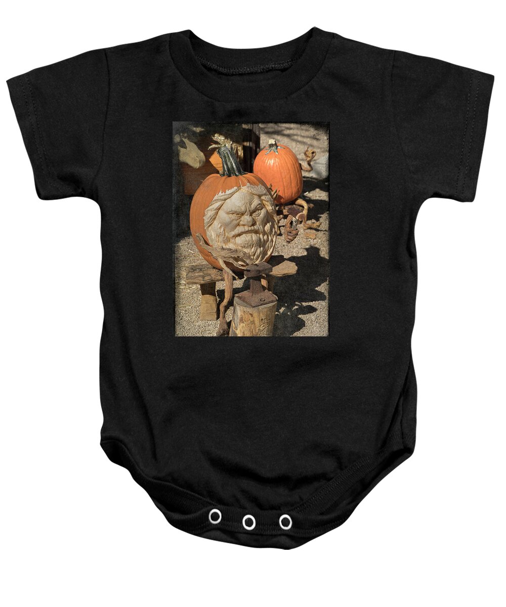 Pumpkin Baby Onesie featuring the photograph The Blacksmith 2 by Teresa Wilson
