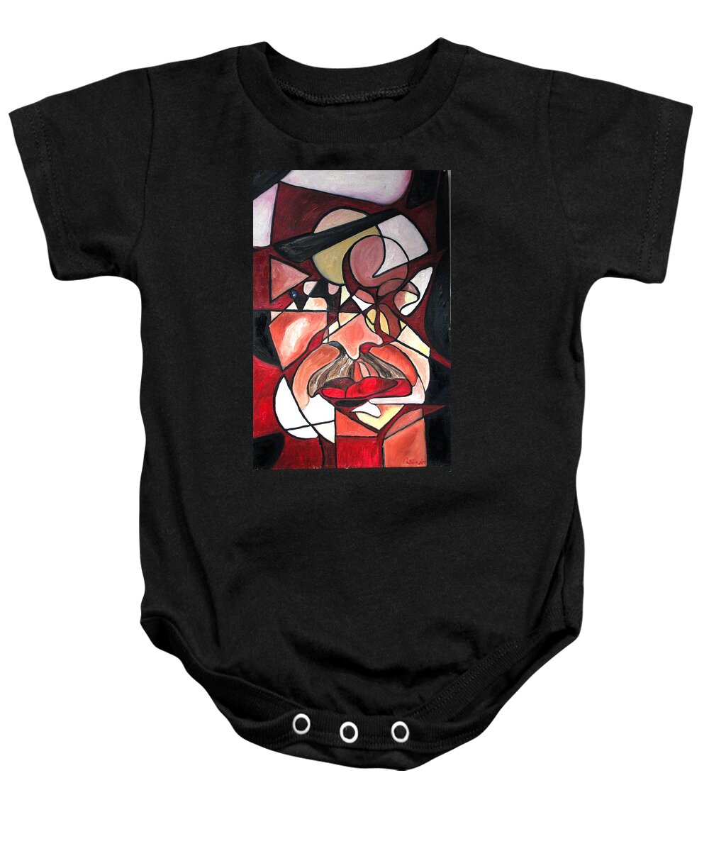 Abstract Baby Onesie featuring the painting The Brain Surgeon by Patricia Arroyo