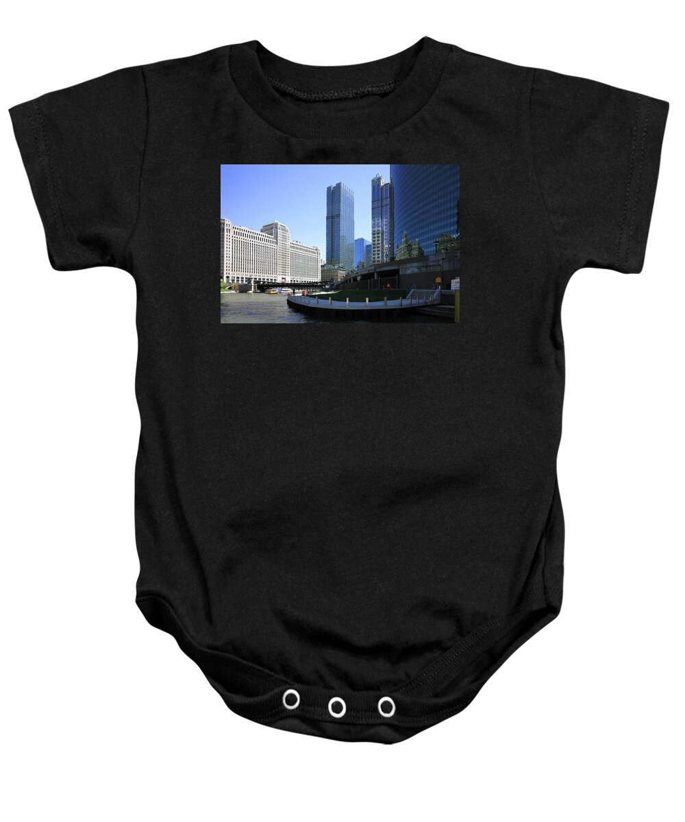 Chicago Baby Onesie featuring the photograph The Chicago River by Jackson Pearson