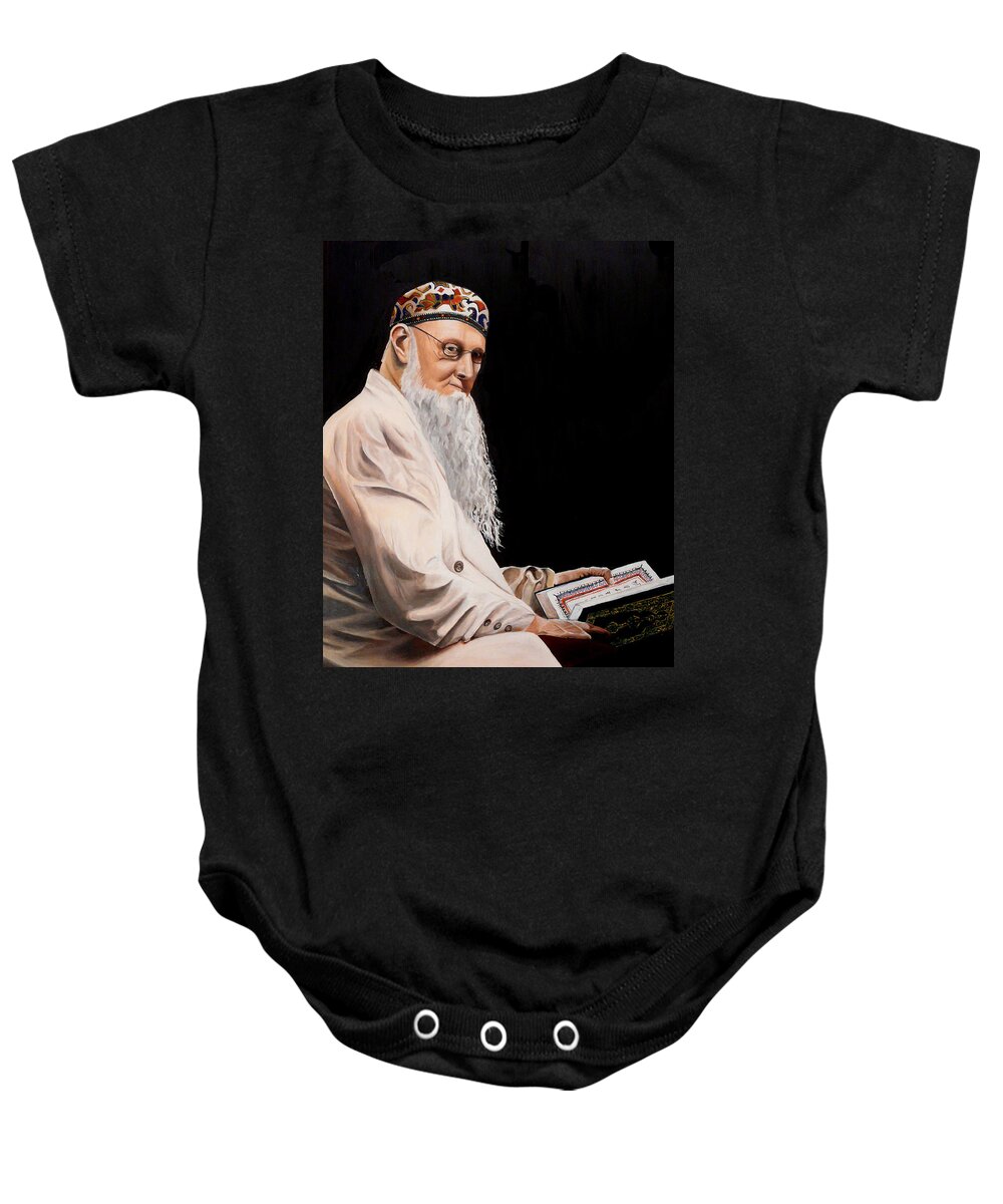 Cleric Baby Onesie featuring the painting The Cleric by Vic Ritchey