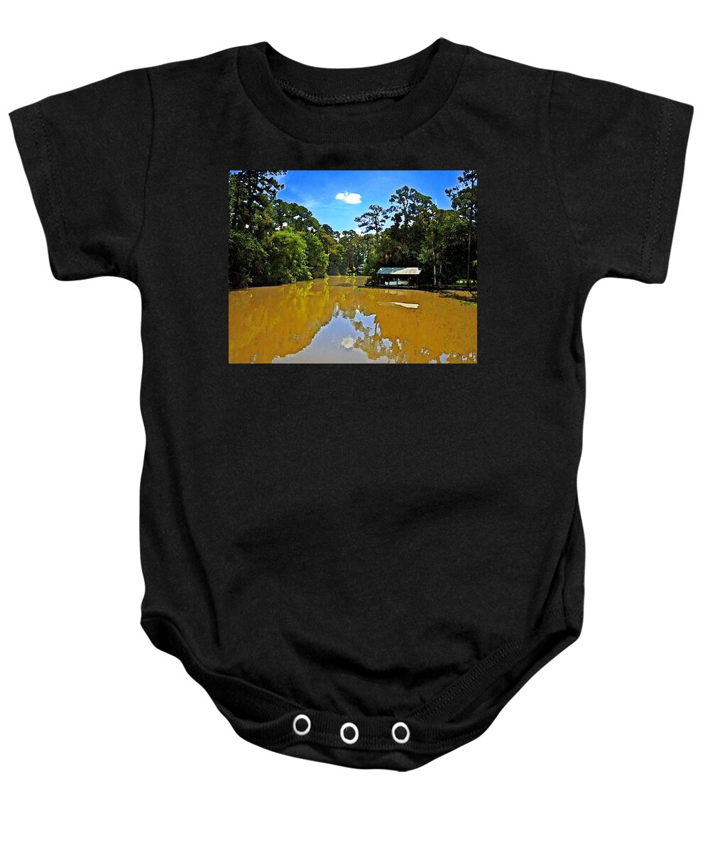 Magnolia River Baby Onesie featuring the painting The Cold Hole by Michael Thomas