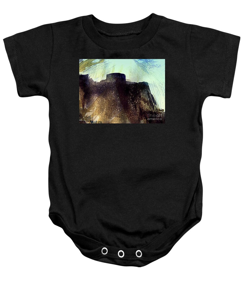 Abstract Landscape Painting Baby Onesie featuring the painting The Fortress by Nancy Kane Chapman