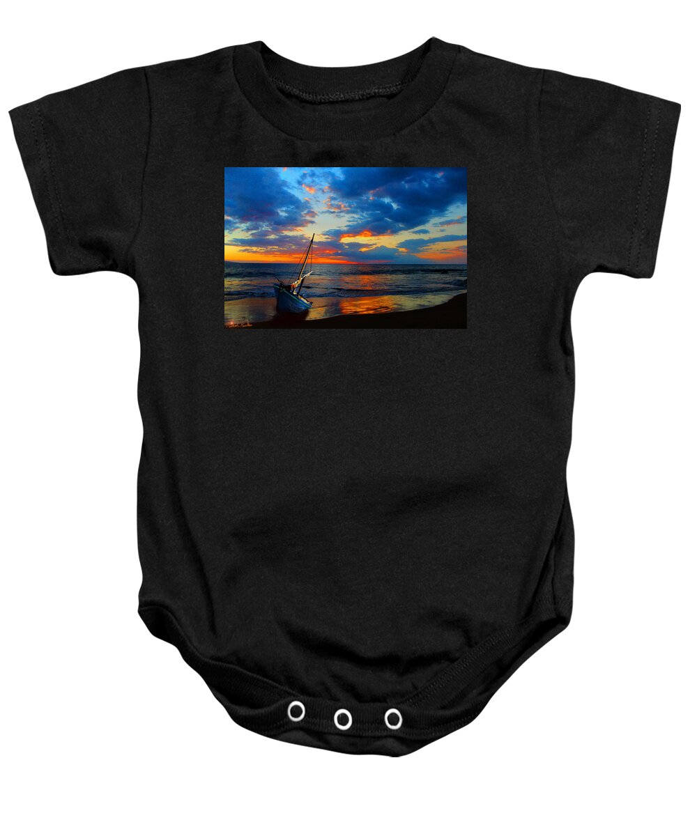 Shipwreck Baby Onesie featuring the photograph The Hawaiian Sailboat by Michael Rucker