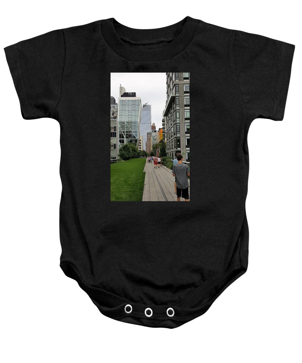 The High Line Baby Onesie featuring the photograph The High Line 130 by Rob Hans