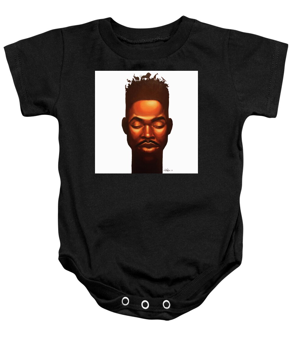 Strength Baby Onesie featuring the painting The Jungle by Jerome White