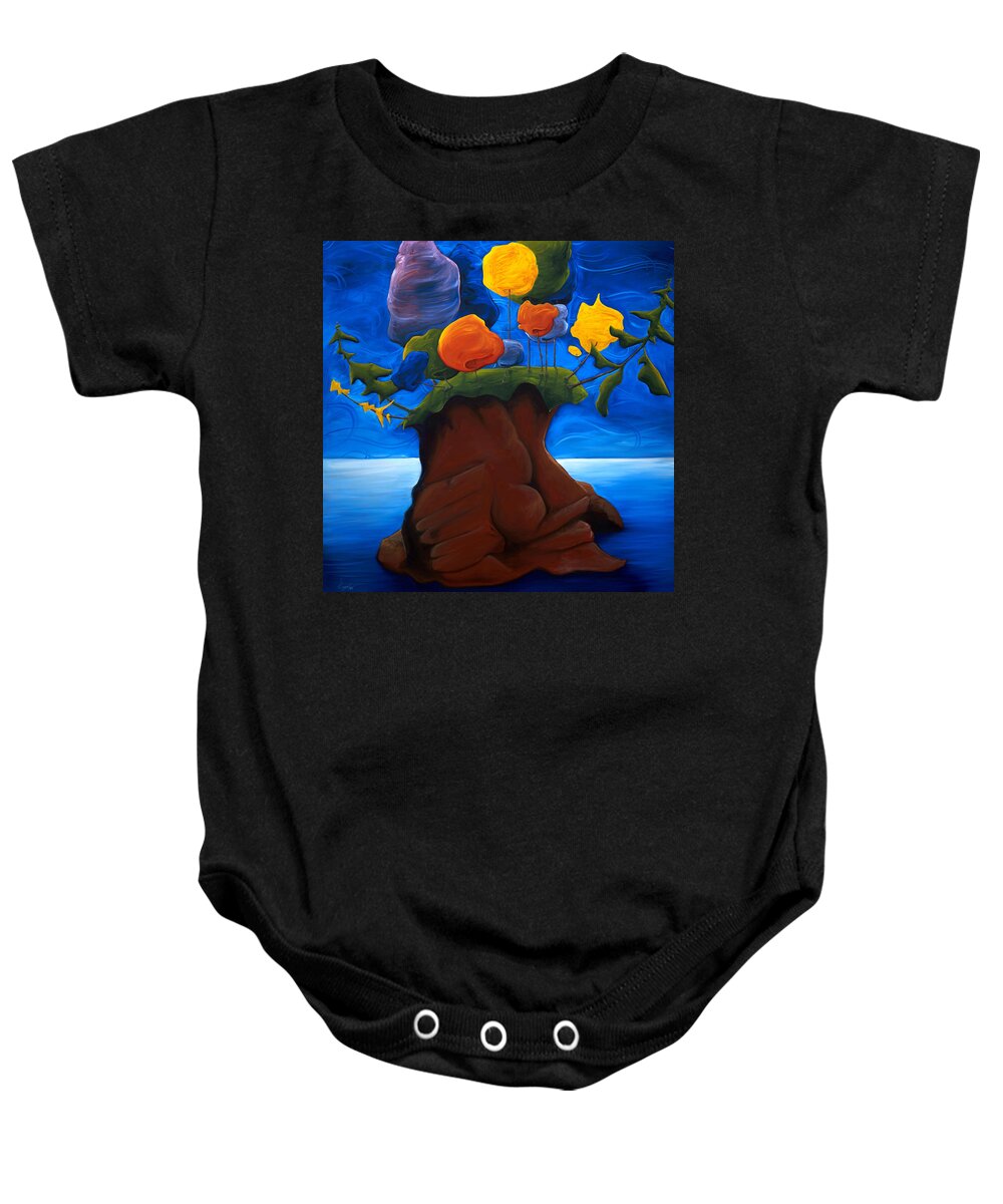Landscape Baby Onesie featuring the painting The Last Haven by Richard Hoedl